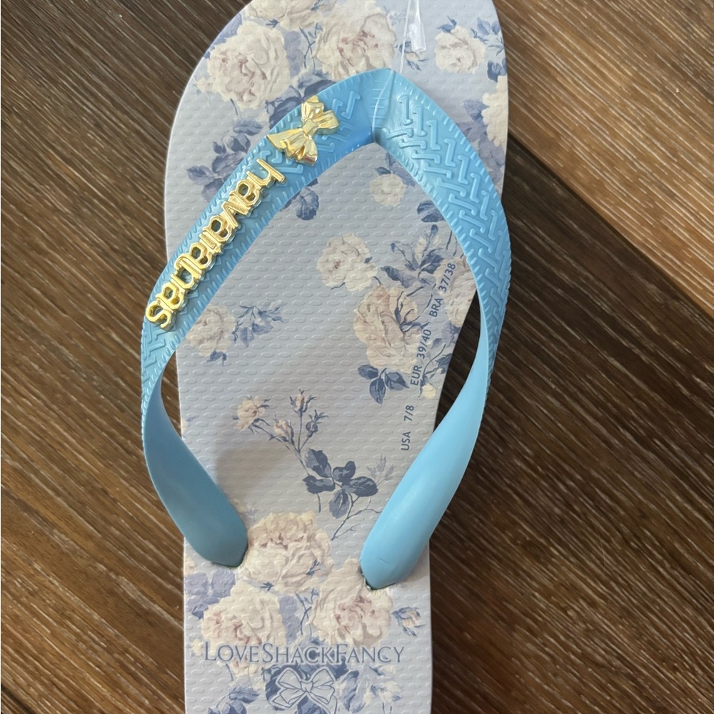 LoveShackFancy Blue Floral Sandals - Picture 3 of 3